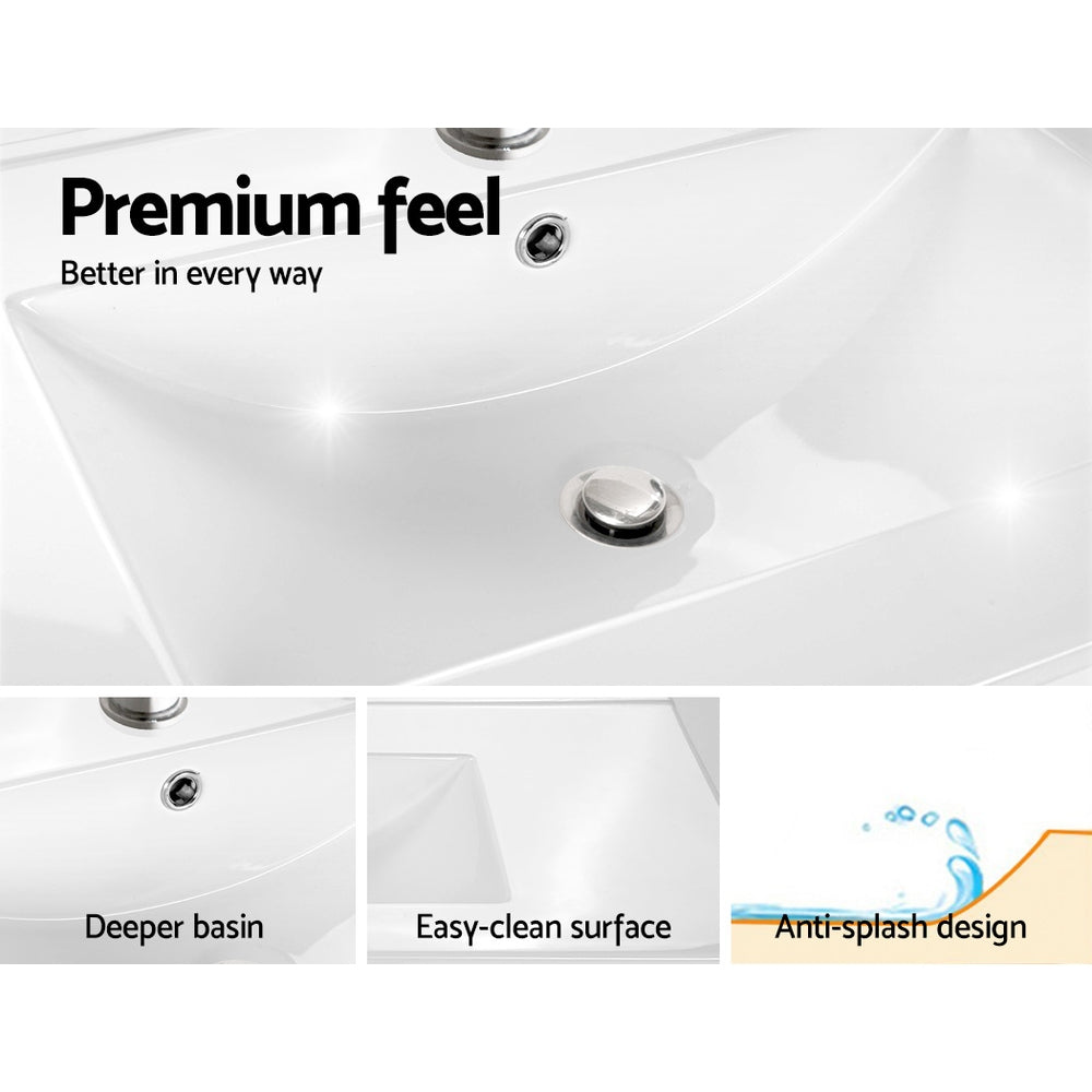 Cefito 900mm Bathroom Vanity Cabinet Wash Basin Unit Sink Storage Wall Mounted Oak White freeshipping - Awezingly