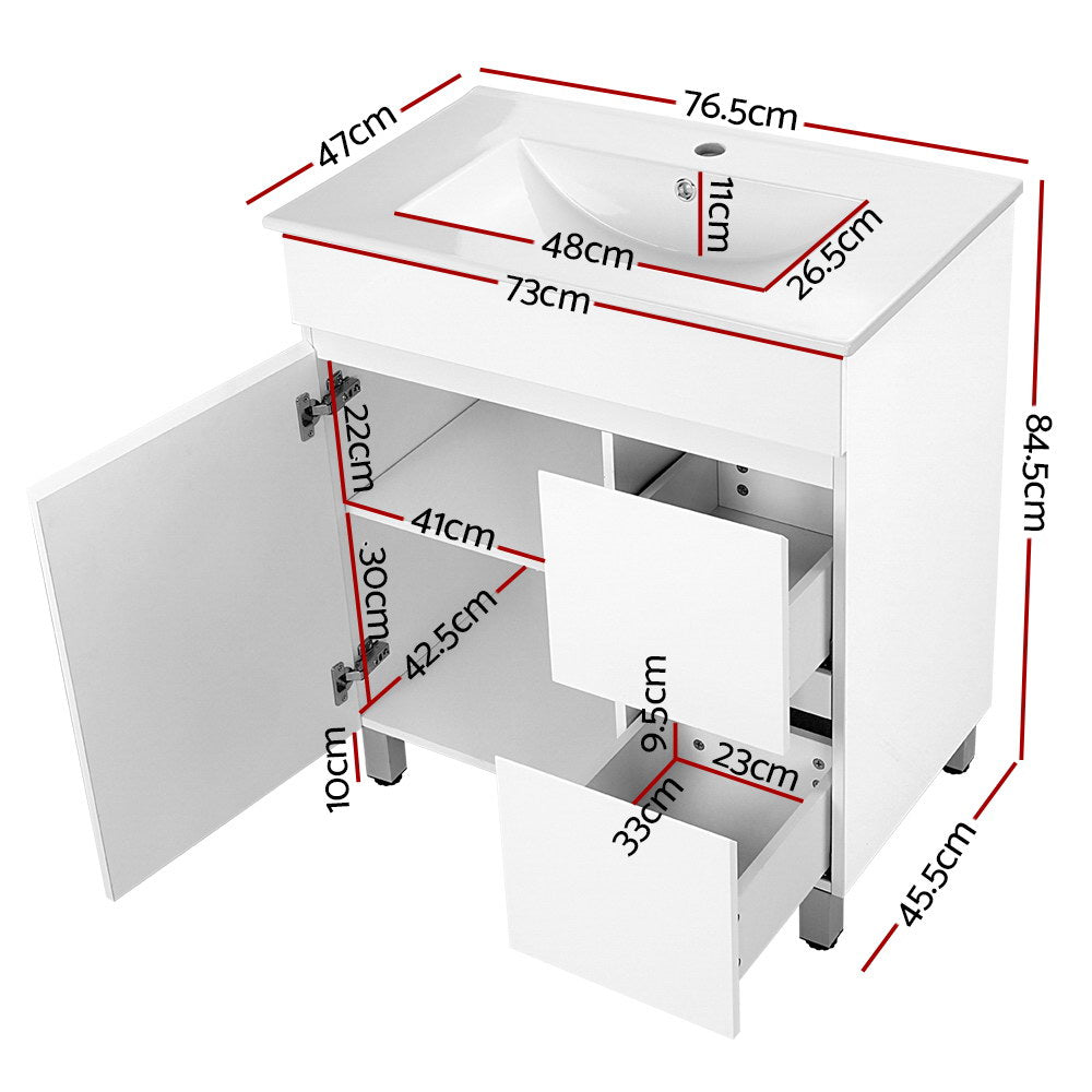 Cefito 750mm Bathroom Vanity Cabinet Unit Wash Basin Sink Storage Freestanding White freeshipping - Awezingly