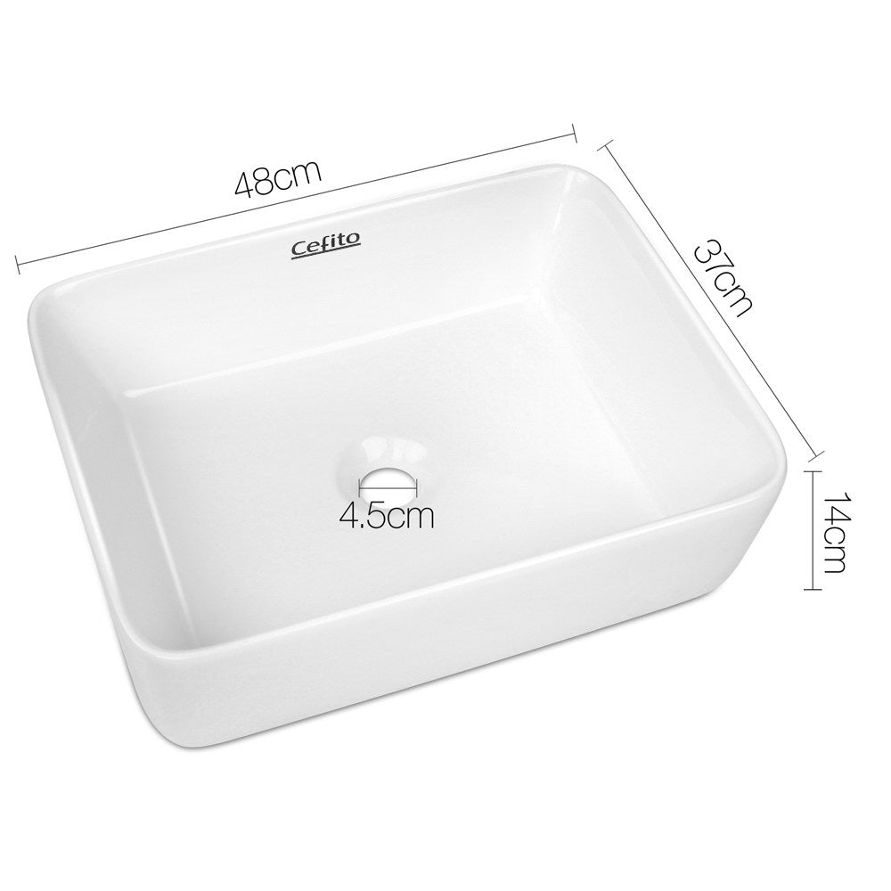 Cefito Ceramic Rectangle Sink Bowl - White freeshipping - Awezingly