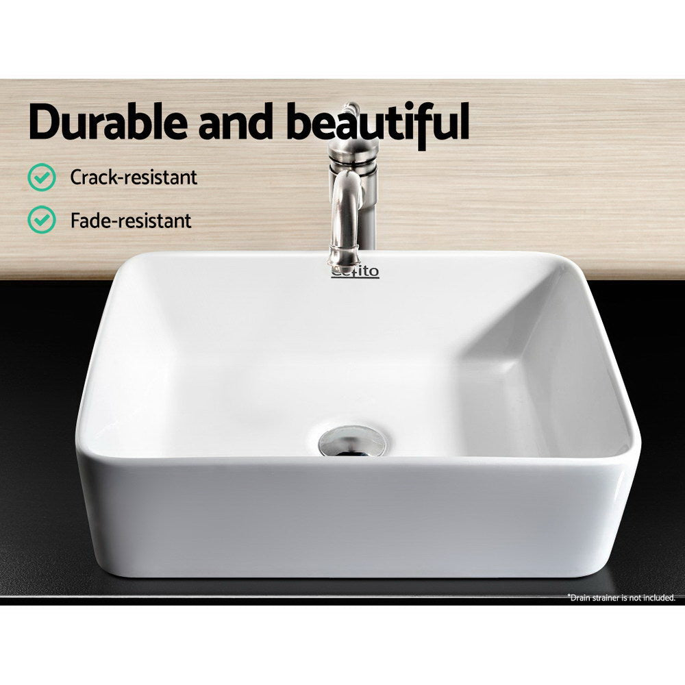 Cefito Ceramic Rectangle Sink Bowl - White freeshipping - Awezingly