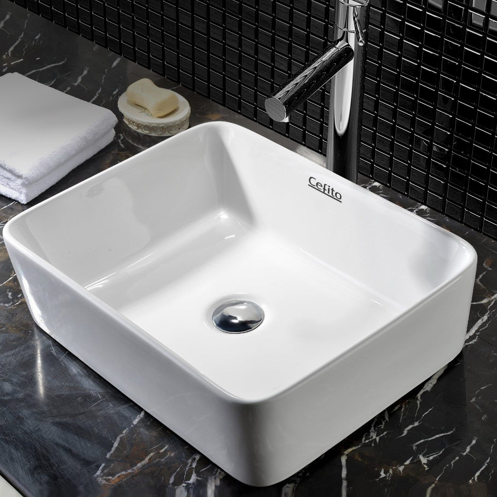 Cefito Ceramic Rectangle Sink Bowl - White freeshipping - Awezingly