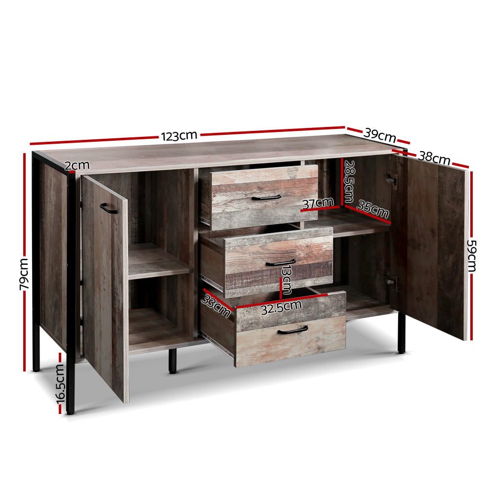 Artiss Buffet Sideboard Storage Cabinet Industrial Rustic Wooden freeshipping - Awezingly