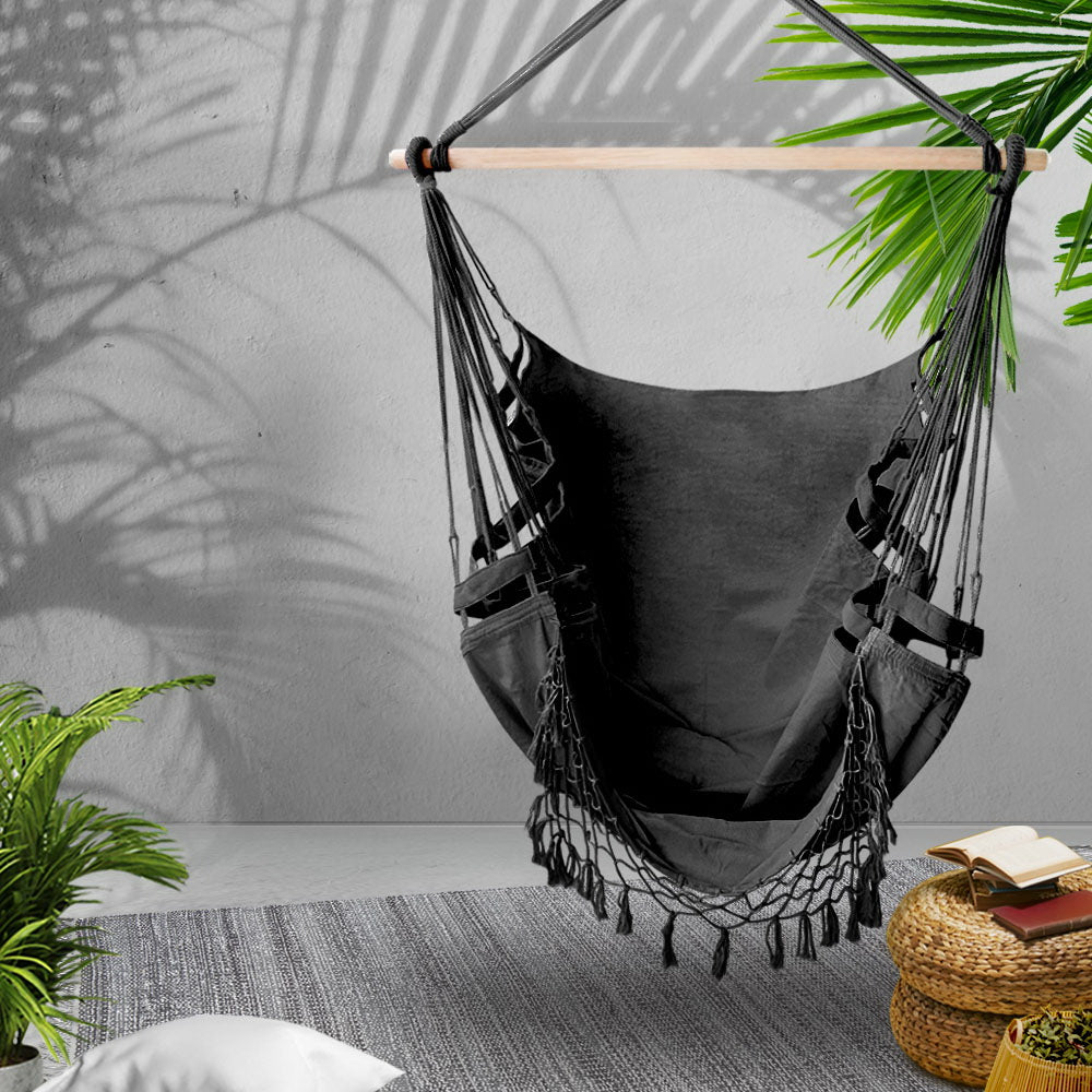 Gardeon Hammock Swing Chair - Grey freeshipping - Awezingly