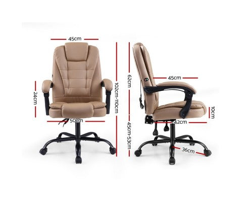 Artiss Massage Office Chair Recliner Computer Chairs Espresso freeshipping - Awezingly