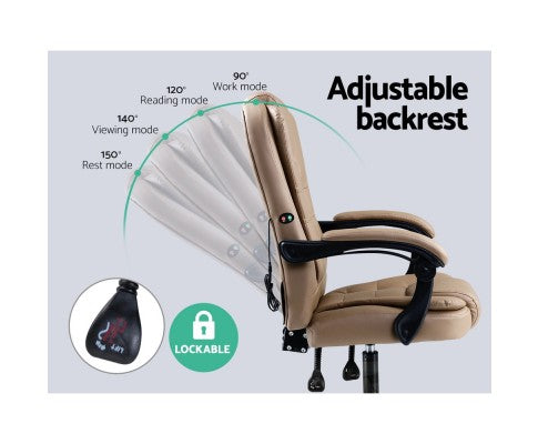 Artiss Massage Office Chair Recliner Computer Chairs Espresso freeshipping - Awezingly