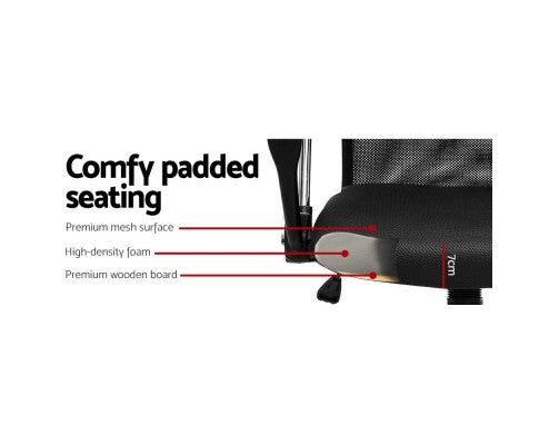 Artiss Office Chair Executive Mid Back Black freeshipping - Awezingly