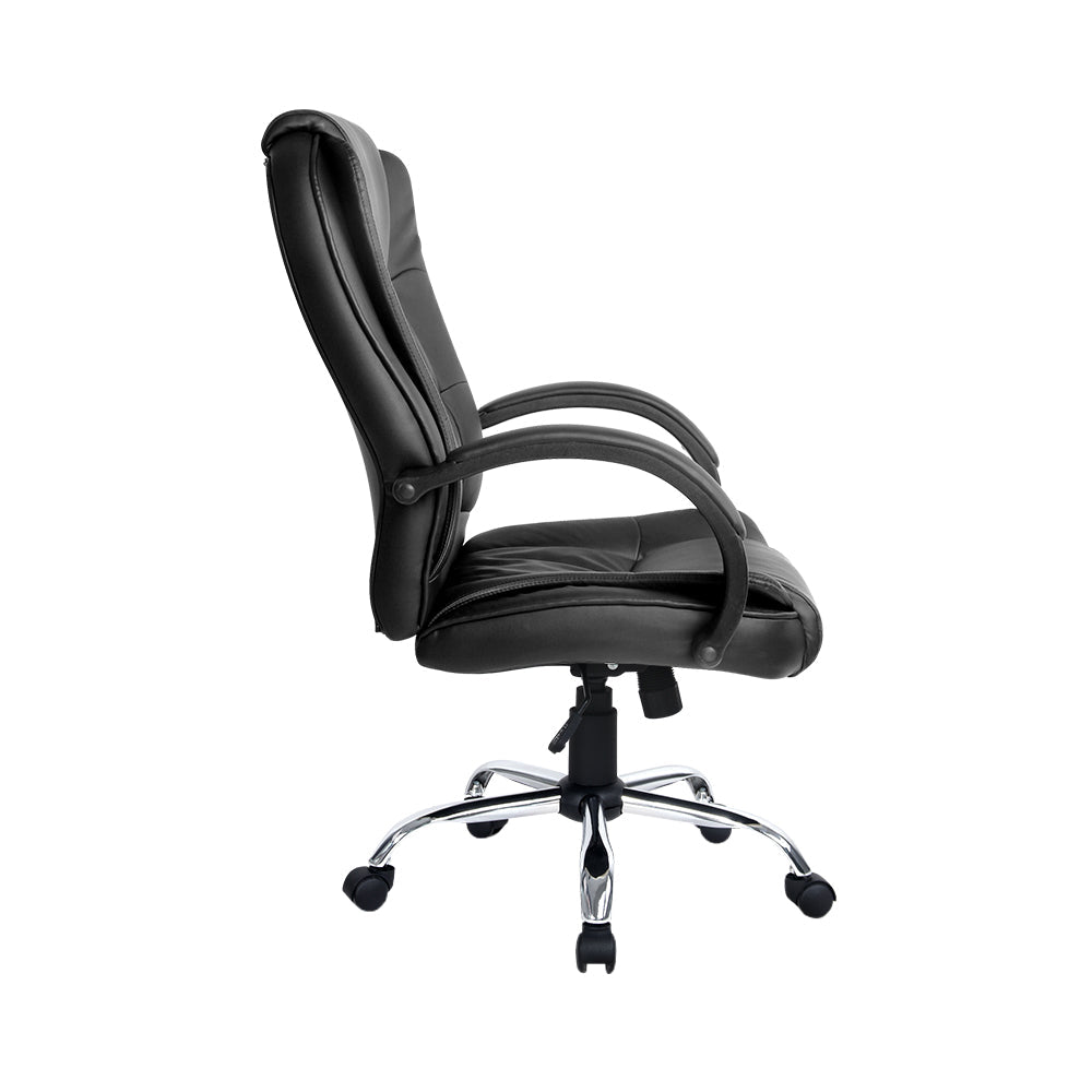 Executive PU Leather Office Desk Computer Chair - Black