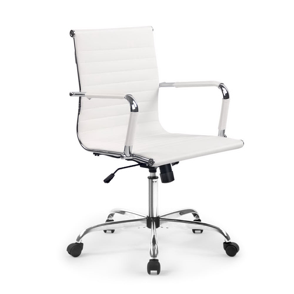 Eames Replica Office Chair PU Leather White freeshipping - Awezingly