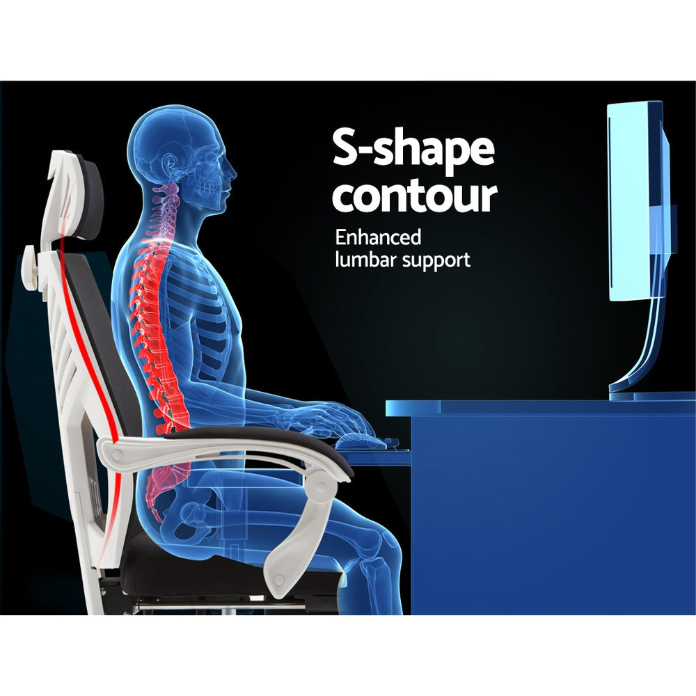 Artiss Gaming Office Chair Computer Desk Chair Home Work Recliner White freeshipping - Awezingly