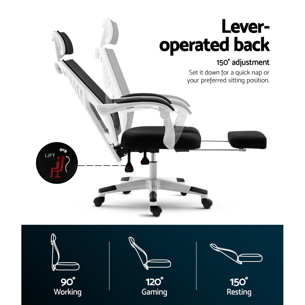 Artiss Gaming Office Chair Computer Desk Chair Home Work Recliner White freeshipping - Awezingly
