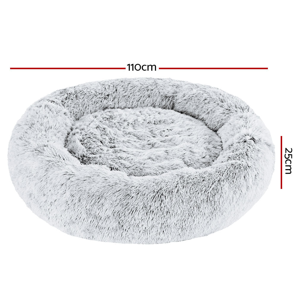 Pet Bed Dog Cat Calming Bed Extra Large 110cm Charcoal Sleeping Comfy Washable freeshipping - Awezingly