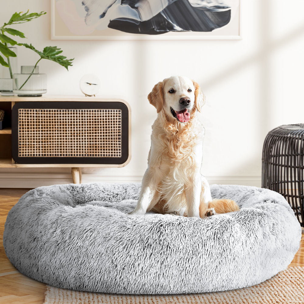 Pet Bed Dog Cat Calming Bed Extra Large 110cm Charcoal Sleeping Comfy Washable freeshipping - Awezingly