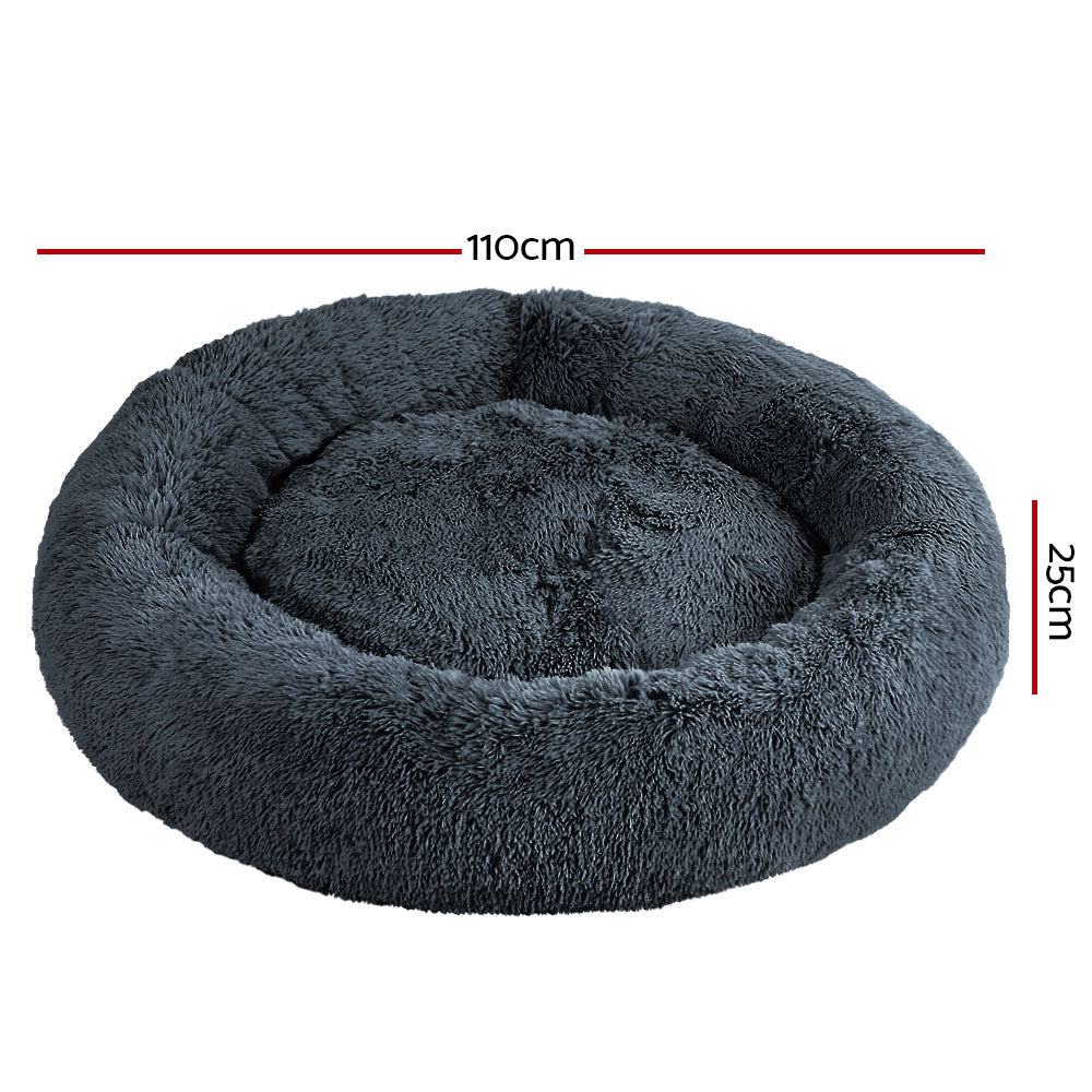 Pet Bed Dog Cat Calming Bed Extra Large 110cm Dark Grey Sleeping Comfy Washable freeshipping - Awezingly