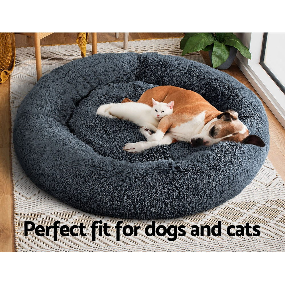 Pet Bed Dog Cat Calming Bed Extra Large 110cm Dark Grey Sleeping Comfy Washable freeshipping - Awezingly