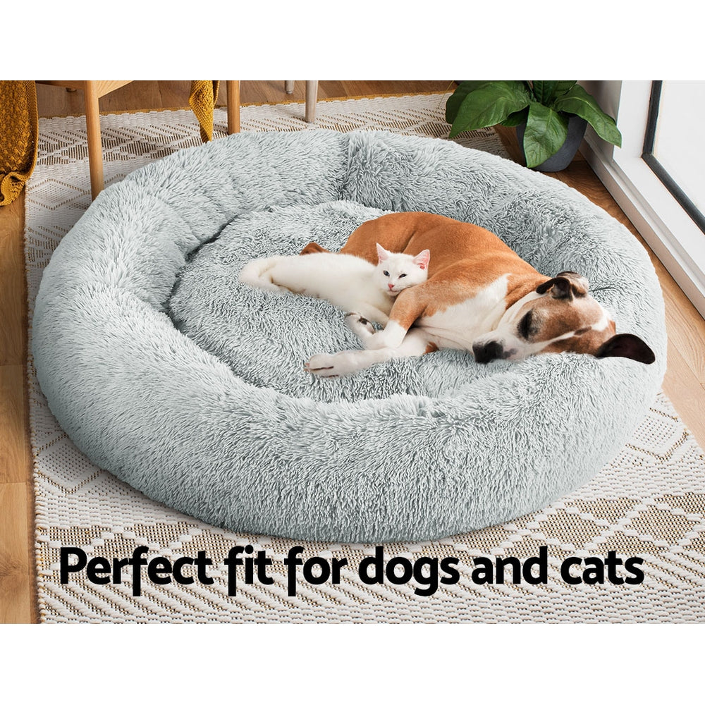 Pet Bed Dog Cat Calming Bed Extra Large 110cm Light Grey Sleeping Comfy Washable freeshipping - Awezingly