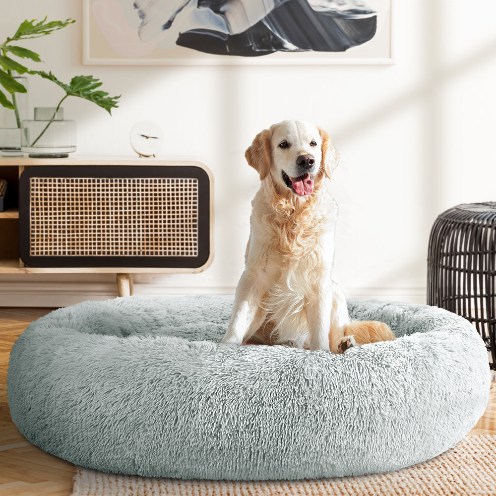 Pet Bed Dog Cat Calming Bed Extra Large 110cm Light Grey Sleeping Comfy Washable freeshipping - Awezingly