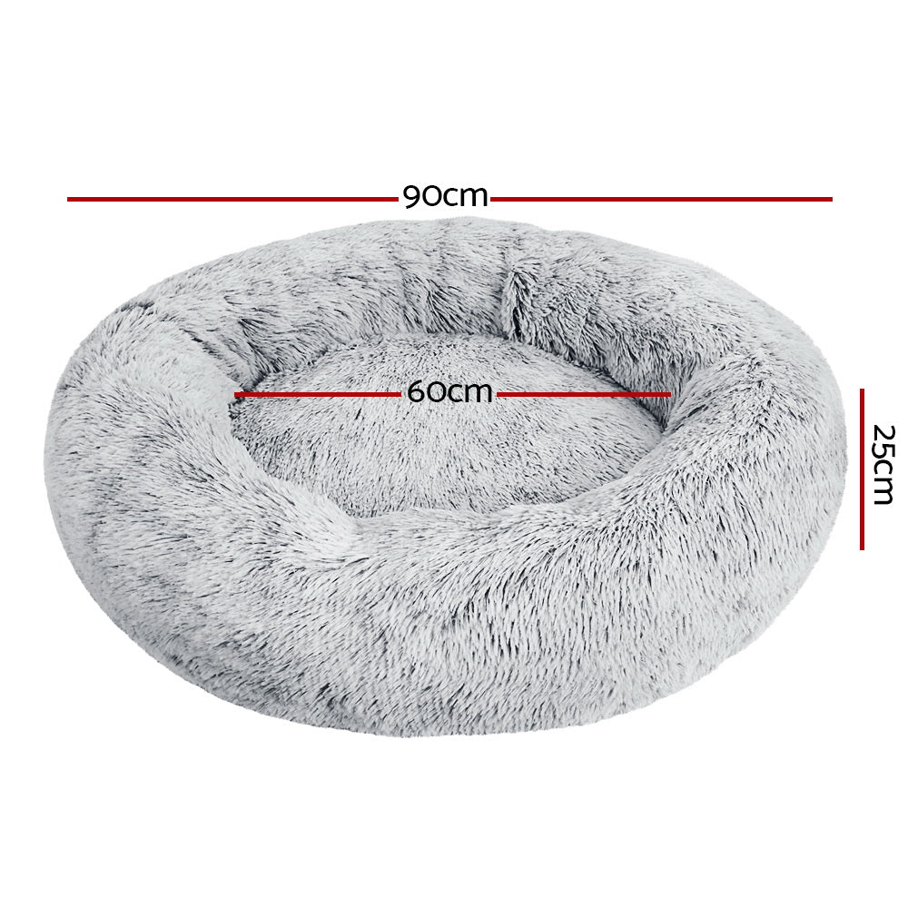 Pet Bed Dog Cat Calming Bed Large 90cm Charcoal Sleeping Comfy Cave Washable freeshipping - Awezingly
