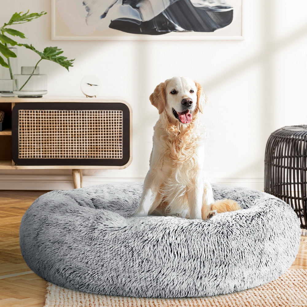 Pet Bed Dog Cat Calming Bed Large 90cm Charcoal Sleeping Comfy Cave Washable freeshipping - Awezingly