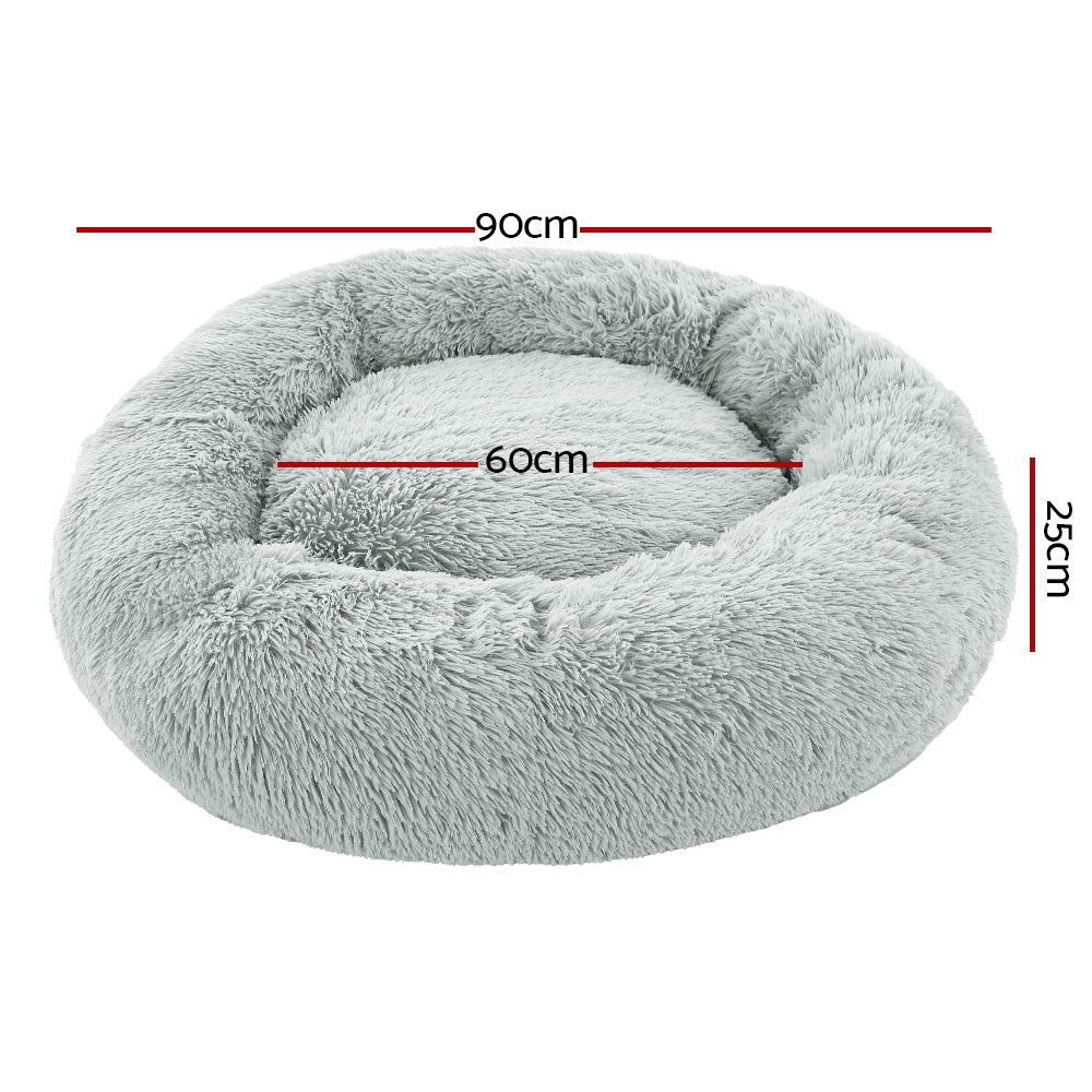 Pet Bed Dog Cat Calming Bed Large 90cm Light Grey Sleeping Comfy Cave Washable freeshipping - Awezingly