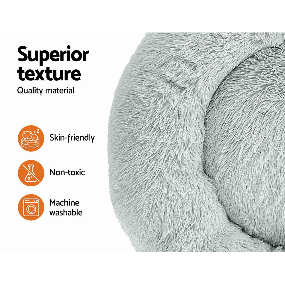 Pet Bed Dog Cat Calming Bed Large 90cm Light Grey Sleeping Comfy Cave Washable freeshipping - Awezingly