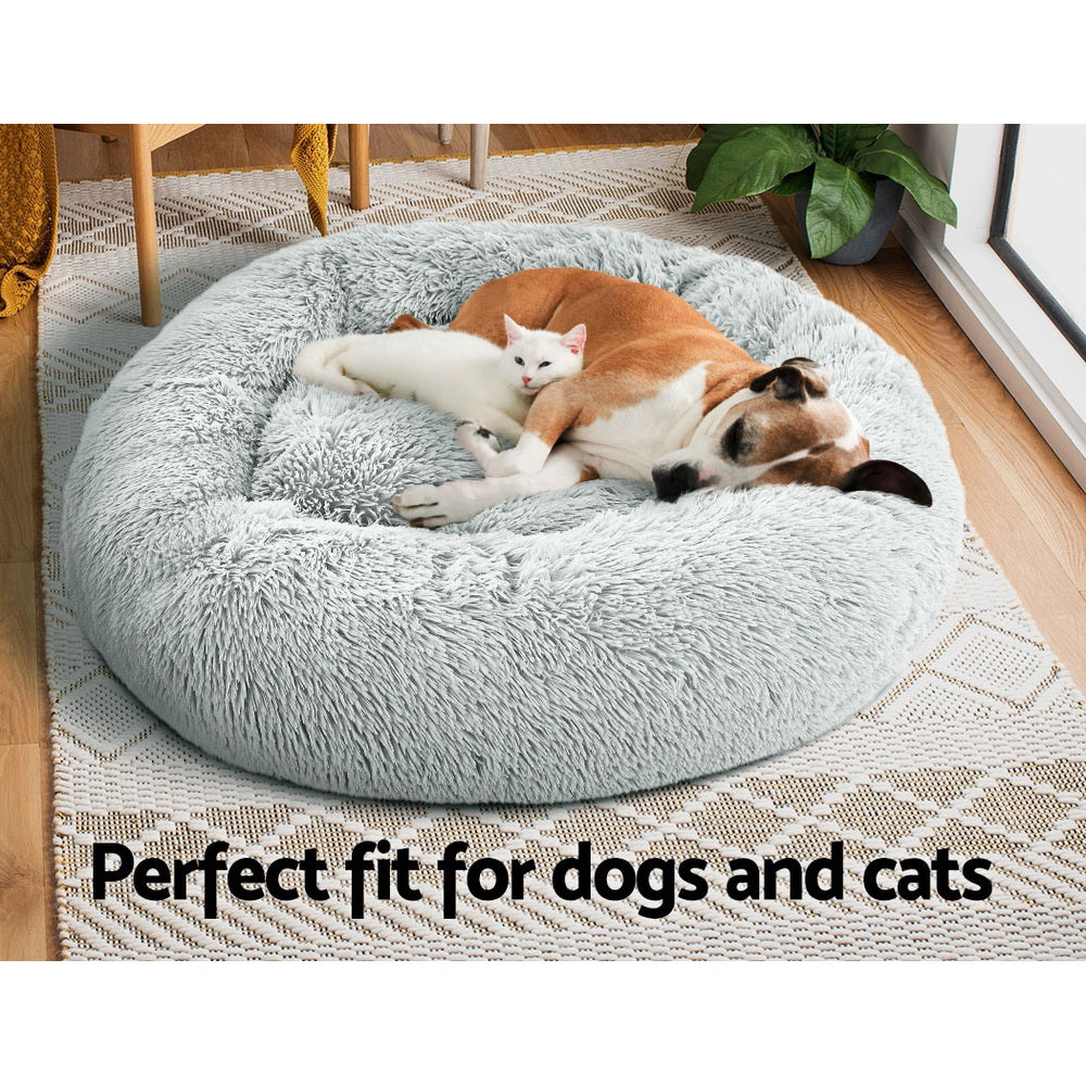 Pet Bed Dog Cat Calming Bed Large 90cm Light Grey Sleeping Comfy Cave Washable freeshipping - Awezingly