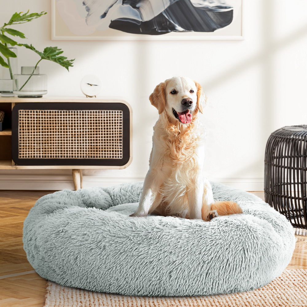 Pet Bed Dog Cat Calming Bed Large 90cm Light Grey Sleeping Comfy Cave Washable freeshipping - Awezingly