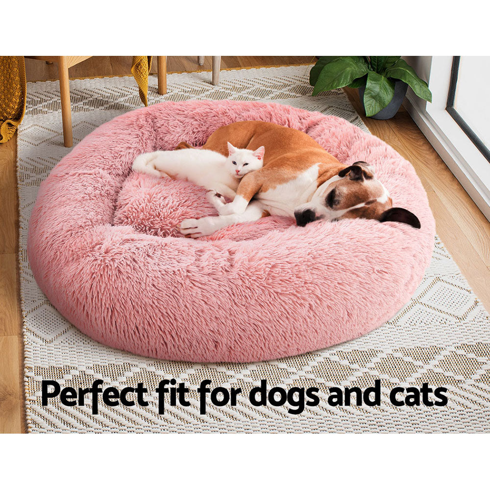 Pet Bed Dog Cat Calming Bed Large 90cm Pink Sleeping Comfy Cave Washable freeshipping - Awezingly