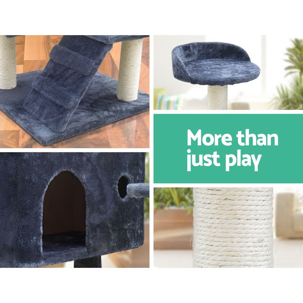 i.Pet Cat Tree 134cm Trees Scratching Post Scratcher Tower Condo House Furniture Wood Grey freeshipping - Awezingly