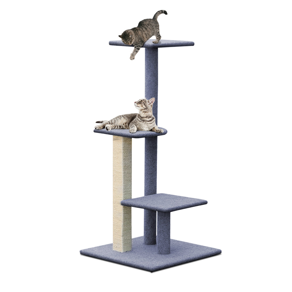 i.Pet Cat Tree 124cm Trees Scratching Post Scratcher Tower Condo House Furniture Wood Steps freeshipping - Awezingly
