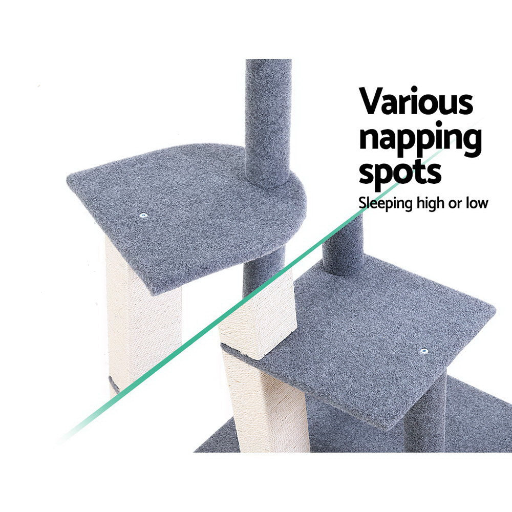i.Pet Cat Tree 124cm Trees Scratching Post Scratcher Tower Condo House Furniture Wood Steps freeshipping - Awezingly