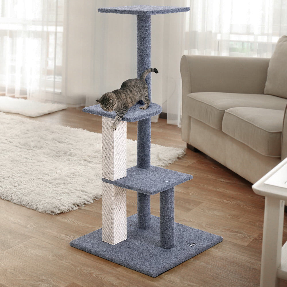 i.Pet Cat Tree 124cm Trees Scratching Post Scratcher Tower Condo House Furniture Wood Steps freeshipping - Awezingly