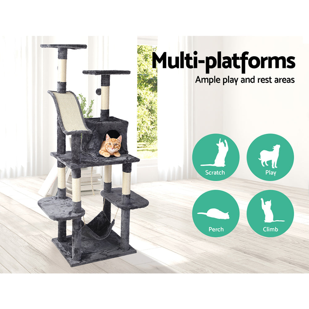 i.Pet Cat Tree 171cm Trees Scratching Post Scratcher Tower Condo House Furniture Wood freeshipping - Awezingly