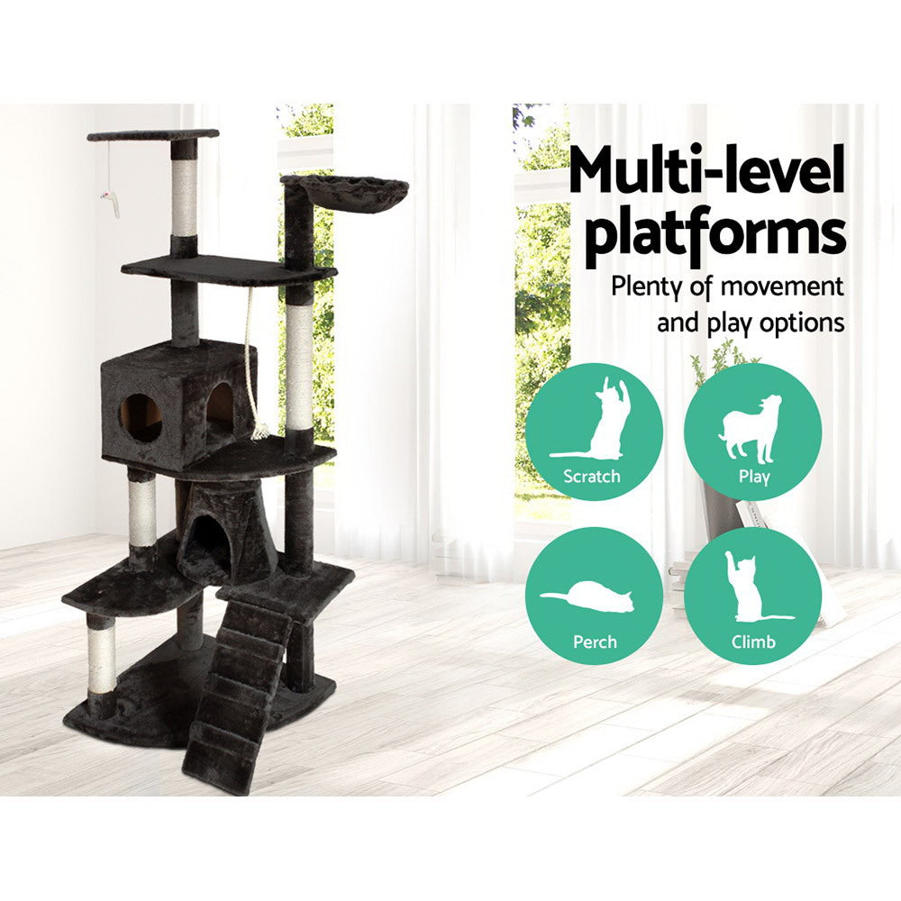i.Pet Cat Tree 193cm Trees Scratching Post Scratcher Tower Condo House Furniture Wood freeshipping - Awezingly
