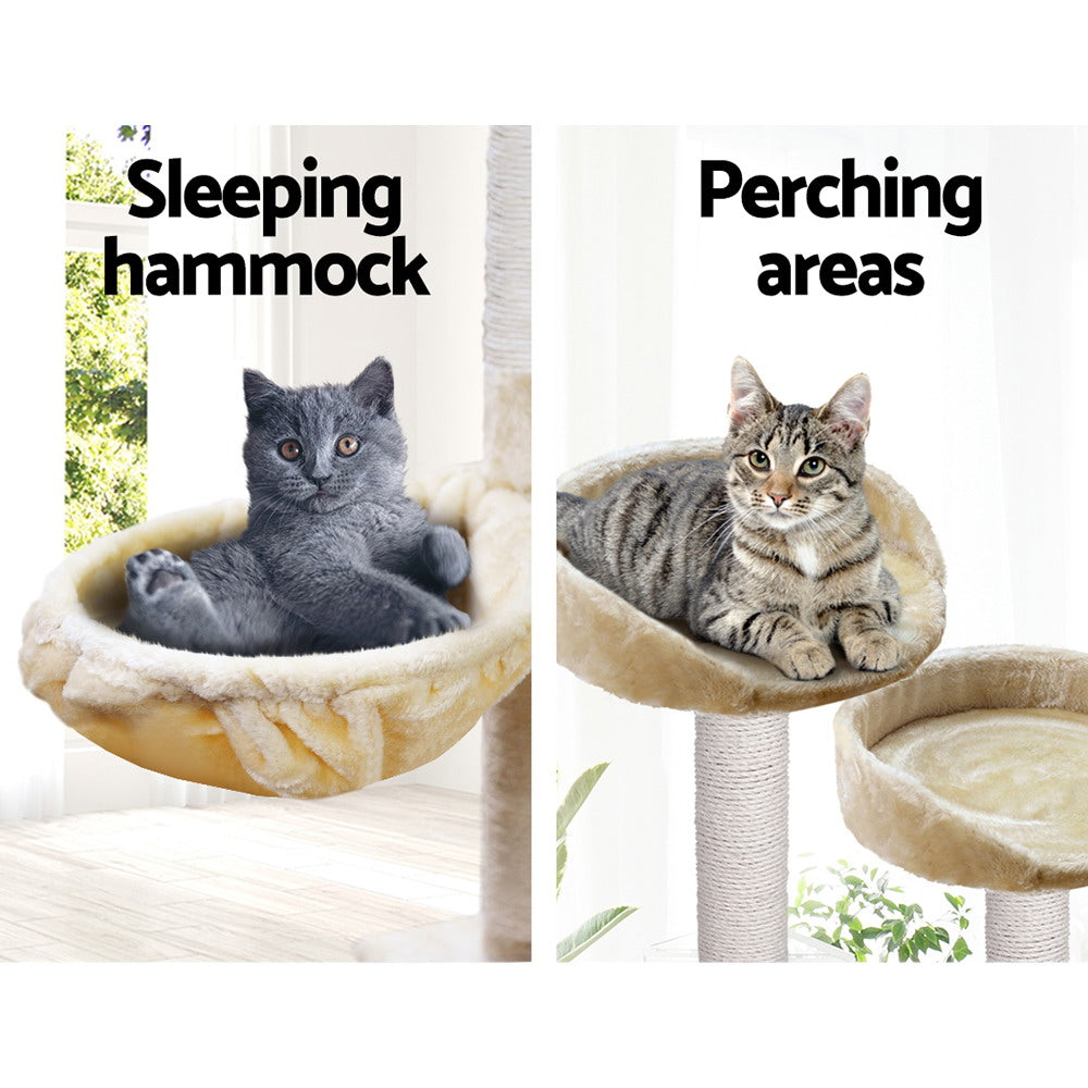 i.Pet Cat Tree 203cm Trees Scratching Post Scratcher Tower Condo House Furniture Wood Beige freeshipping - Awezingly