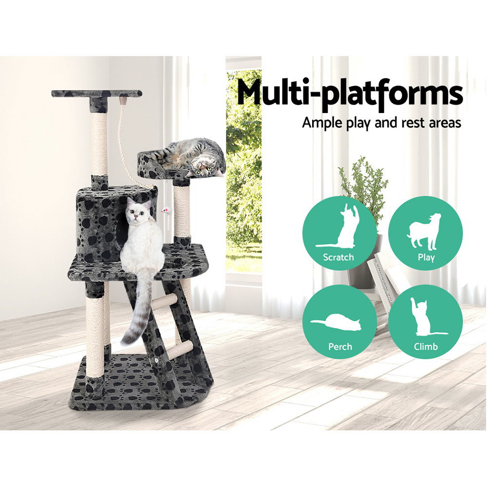 i.Pet Cat Tree 120cm Trees Scratching Post Scratcher Tower Condo House Furniture Wood 120cm freeshipping - Awezingly