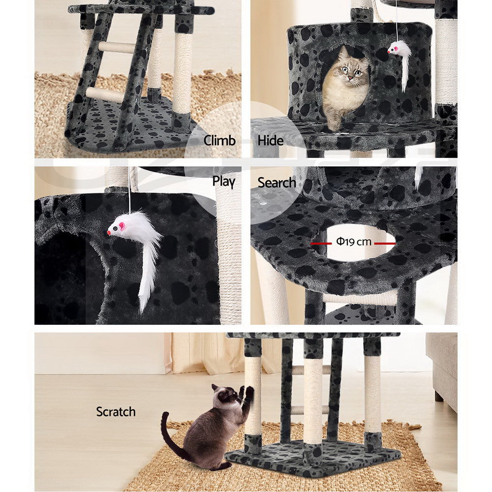 i.Pet Cat Tree 120cm Trees Scratching Post Scratcher Tower Condo House Furniture Wood 120cm freeshipping - Awezingly