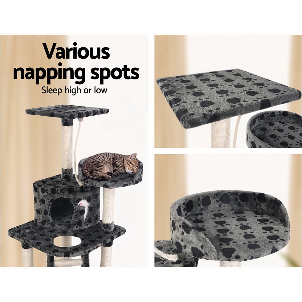 i.Pet Cat Tree 120cm Trees Scratching Post Scratcher Tower Condo House Furniture Wood 120cm freeshipping - Awezingly