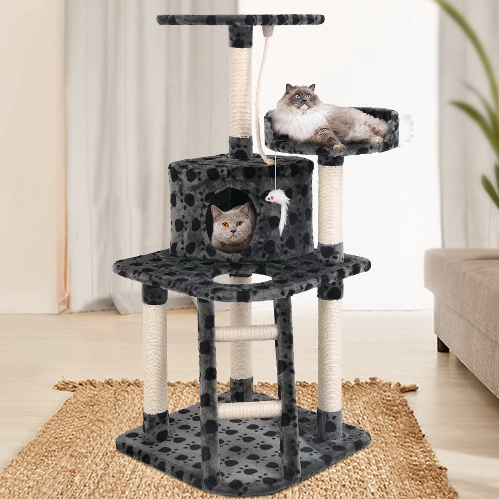 i.Pet Cat Tree 120cm Trees Scratching Post Scratcher Tower Condo House Furniture Wood 120cm freeshipping - Awezingly