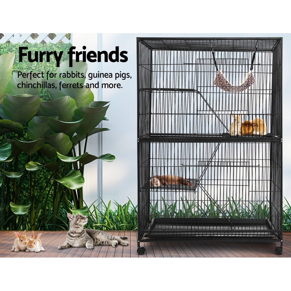 i.Pet 4 Level Rabbit Cage Bird Ferret Parrot Aviary Cat Hamster Castor 142cm freeshipping - Awezingly