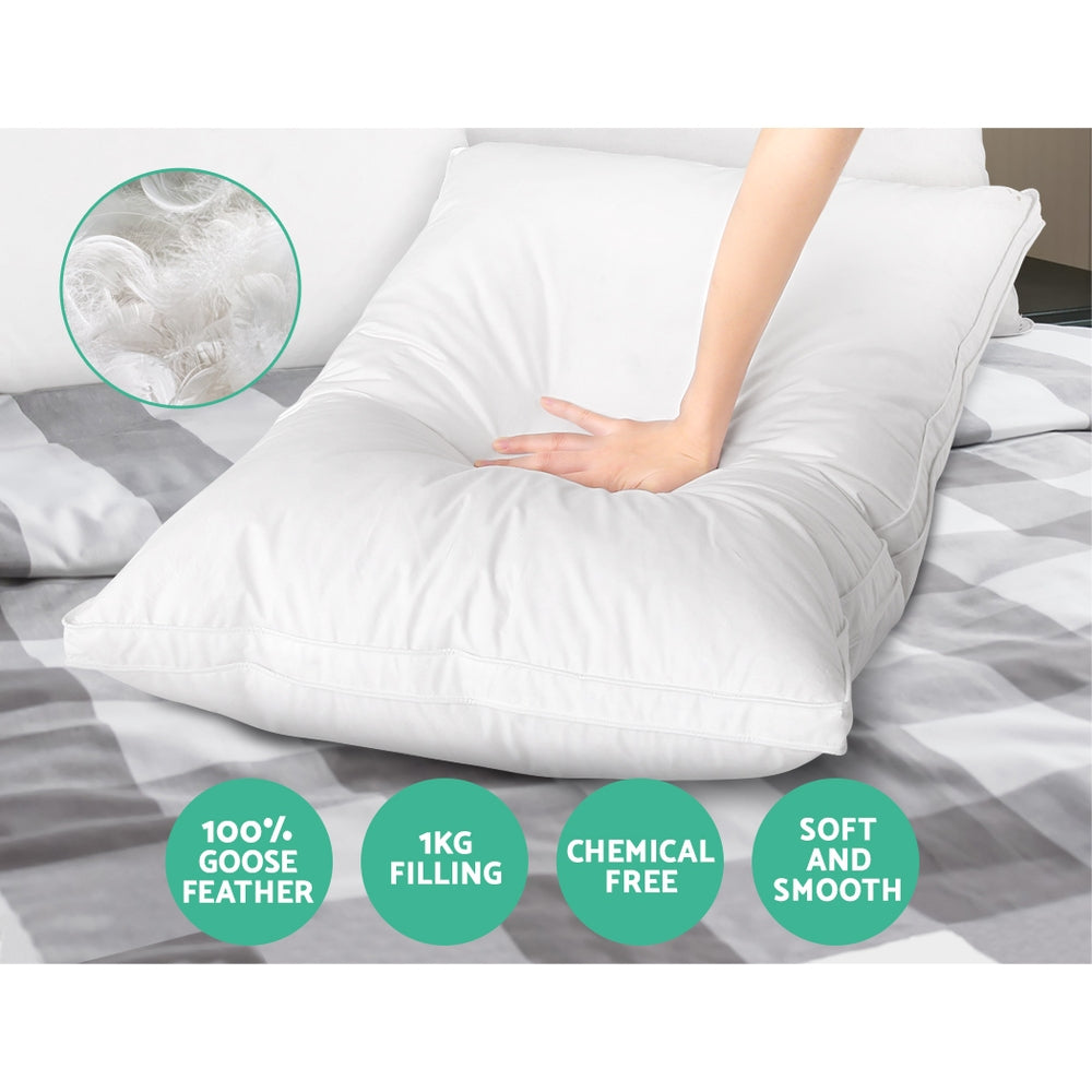 Giselle Bedding Goose Feather Down Twin Pack Pillow freeshipping - Awezingly