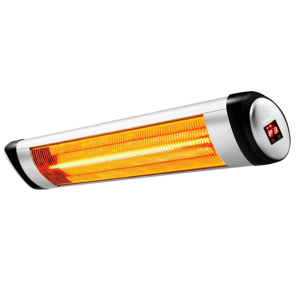 Devanti Electric Infrared Patio Heater Radiant Strip Remote Control 1500W