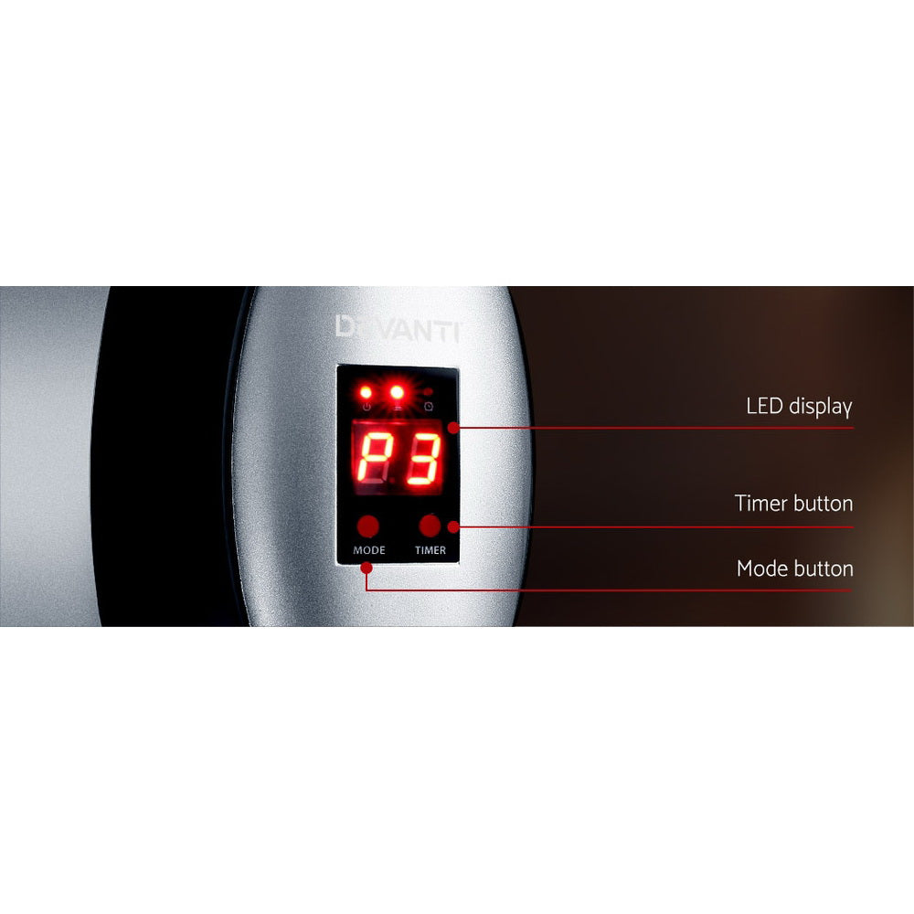Devanti Electric Infrared Patio Heater Radiant Strip Remote Control 1500W