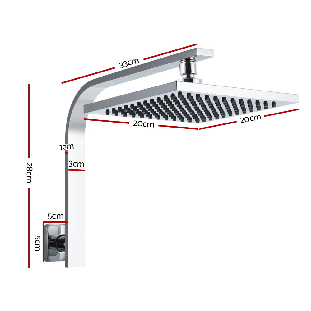 Cefito WElS 8'' Rain Shower Head Set Square High Pressure Wall Arm DIY Chrome freeshipping - Awezingly