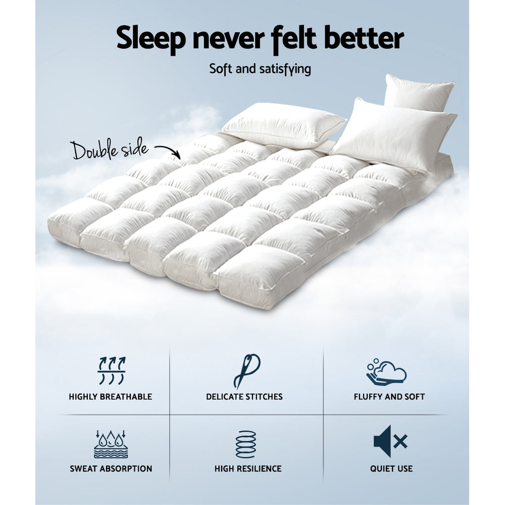 Giselle King Mattress Topper Bamboo Fibre Pillowtop Protector freeshipping - Awezingly