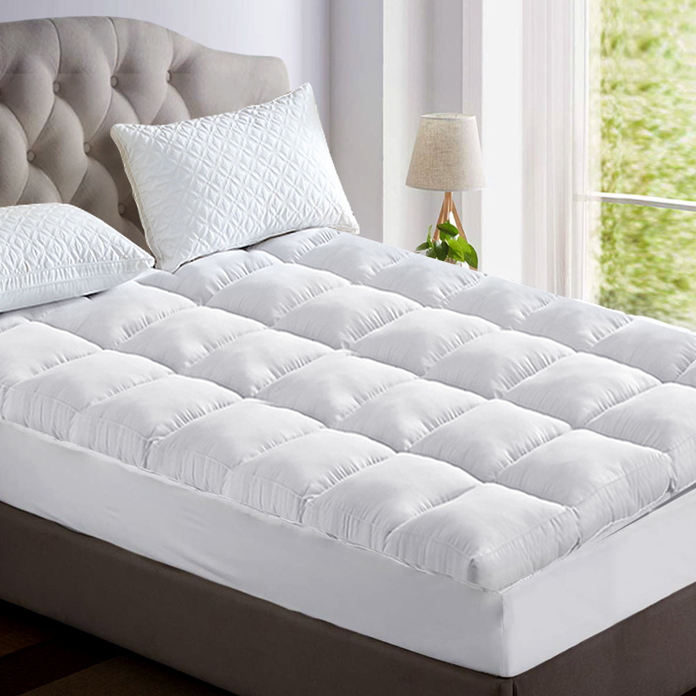 Giselle King Single Mattress Topper Bamboo Fibre Pillowtop Protector freeshipping - Awezingly