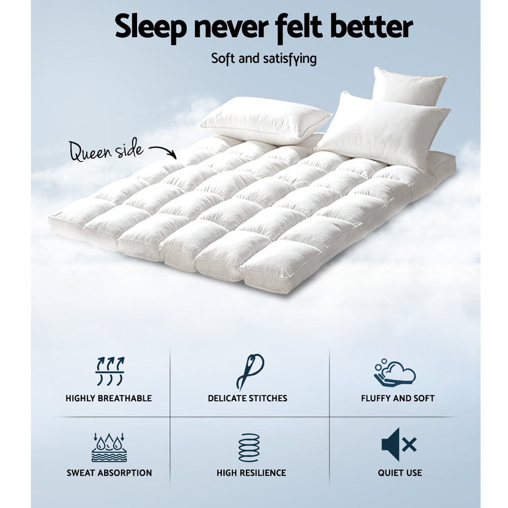 Giselle Queen Mattress Topper Bamboo Fibre Pillowtop Protector freeshipping - Awezingly