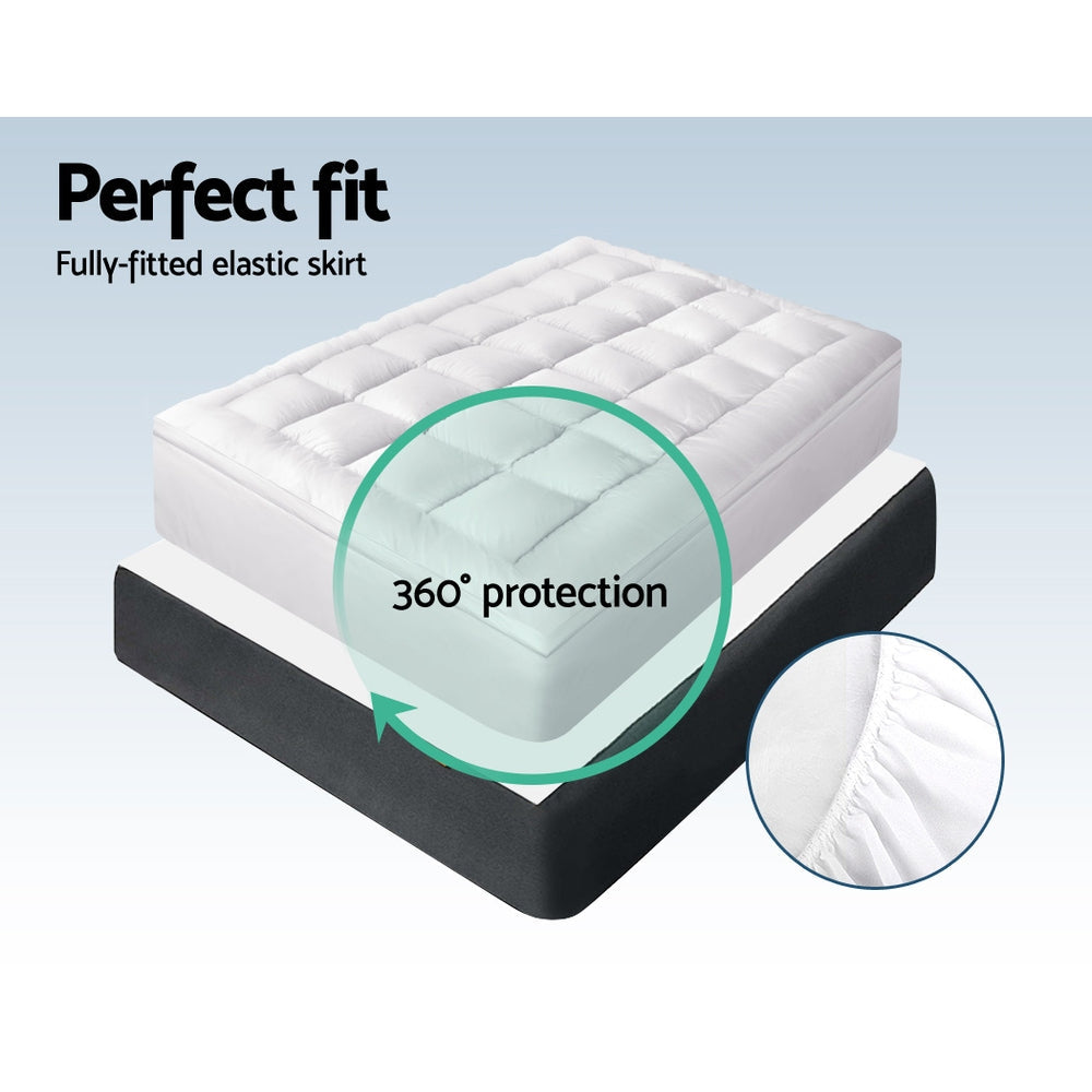 Giselle Queen Mattress Topper Bamboo Fibre Pillowtop Protector freeshipping - Awezingly