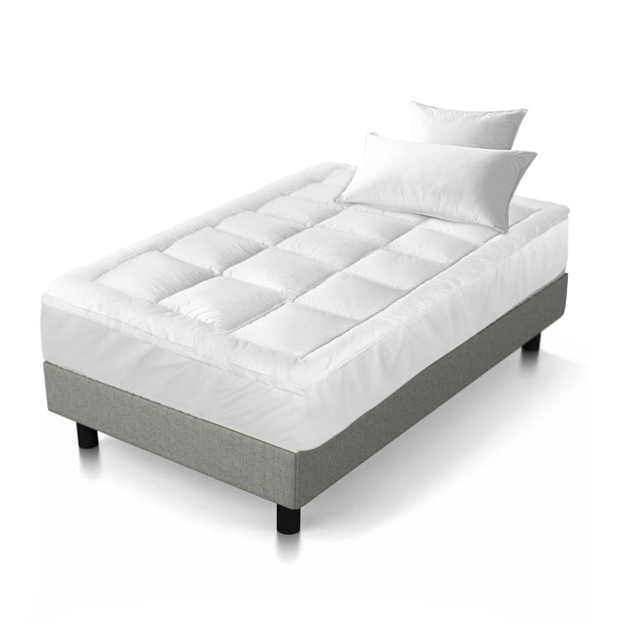 Giselle Single Mattress Topper Bamboo Fibre Pillowtop Protector freeshipping - Awezingly