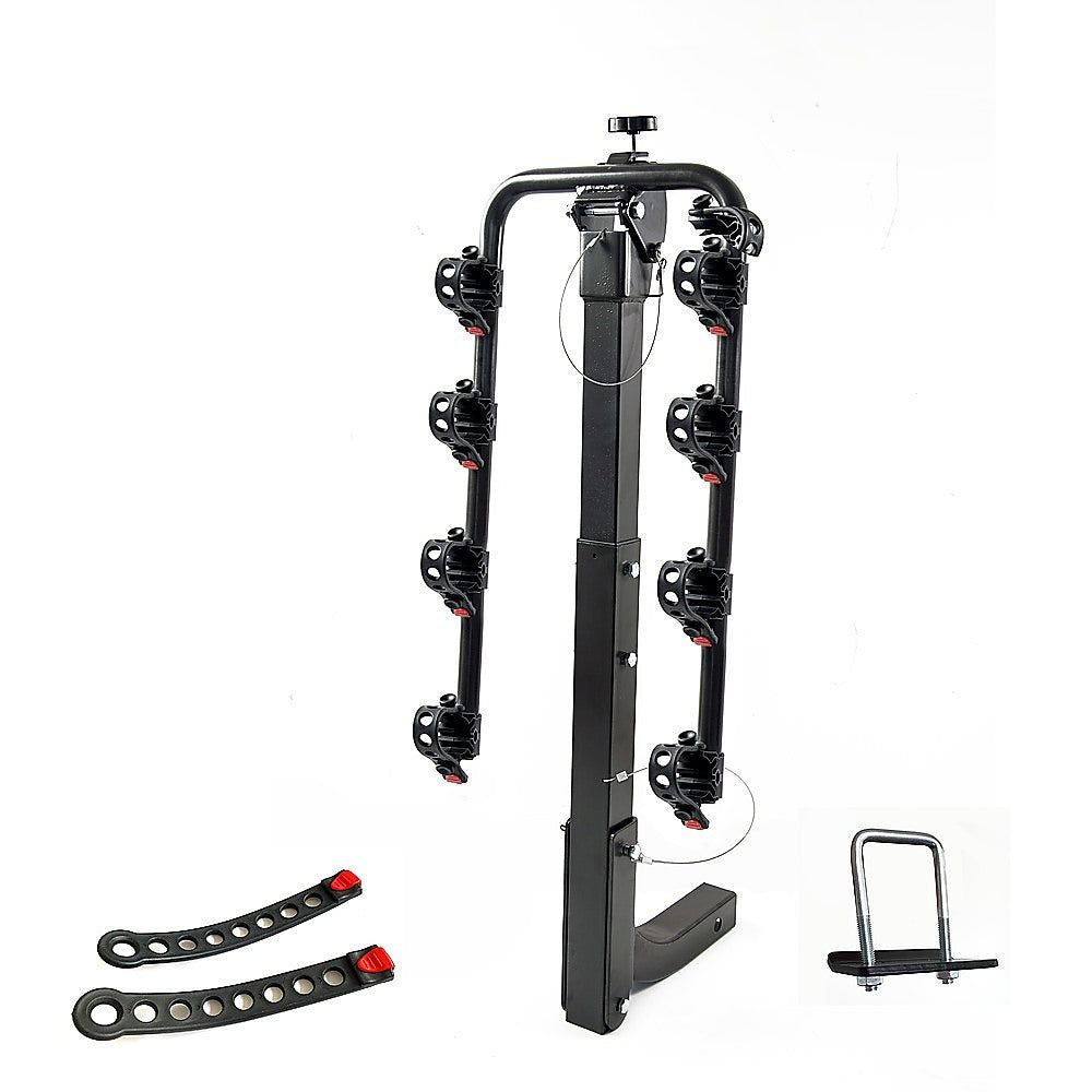 Premium 4-Bike Carrier Rack Hitch Mount Swing Down Bicycle Rack W/ 2