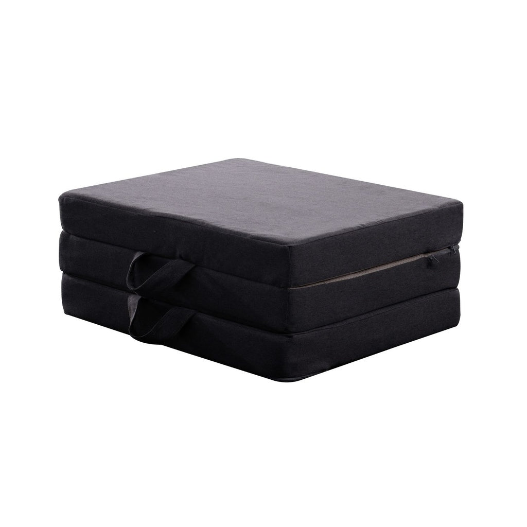 GOMINIMO 3 Fold Folding Mattress Double Dark Grey